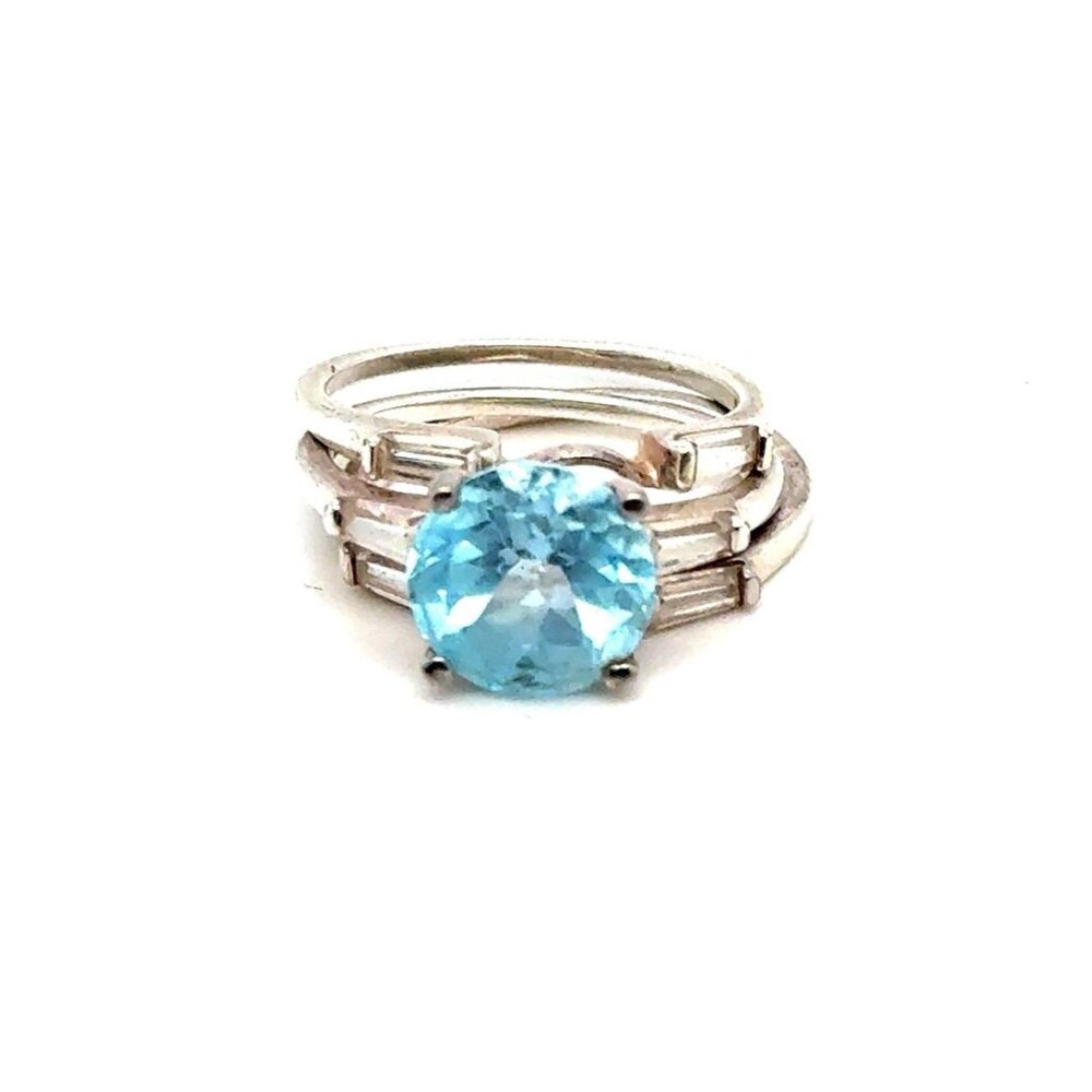 Silver 925 Topaz Ring‎ Set (3-Pcs)
